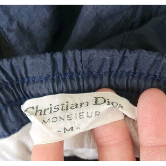 Christian Dior Blue Vintage Mens Track Pants Nylon Size M - Picture 7 of 10